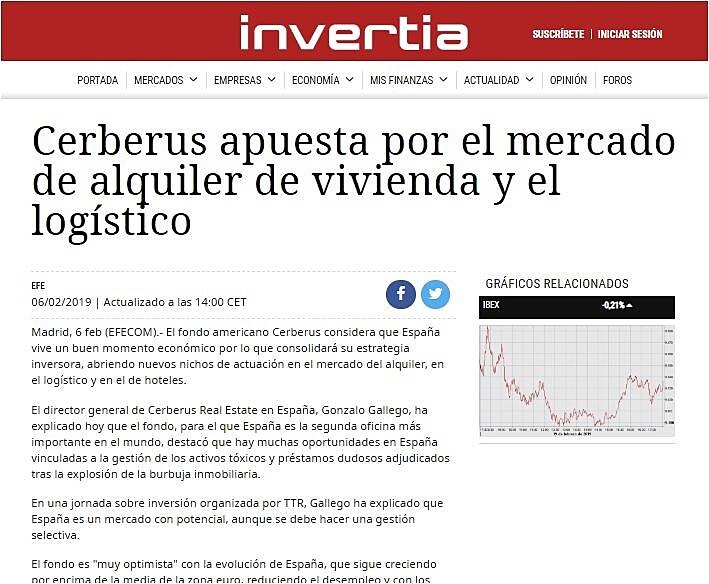 Cerberus apuesta por el mercado de alquiler de vivienda y el logstico